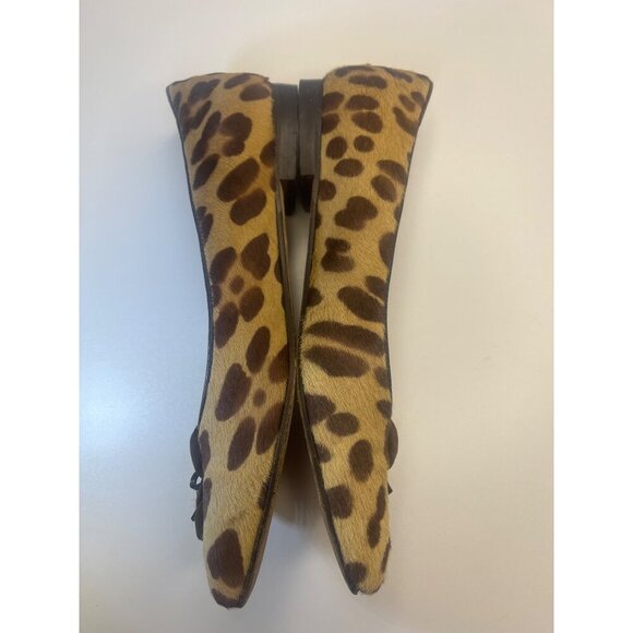 Isaac Mizrahi Ballet Flat Animal Print Slip on Shoes Ladies Size 8.5B Calf Hair - Picture 6 of 13